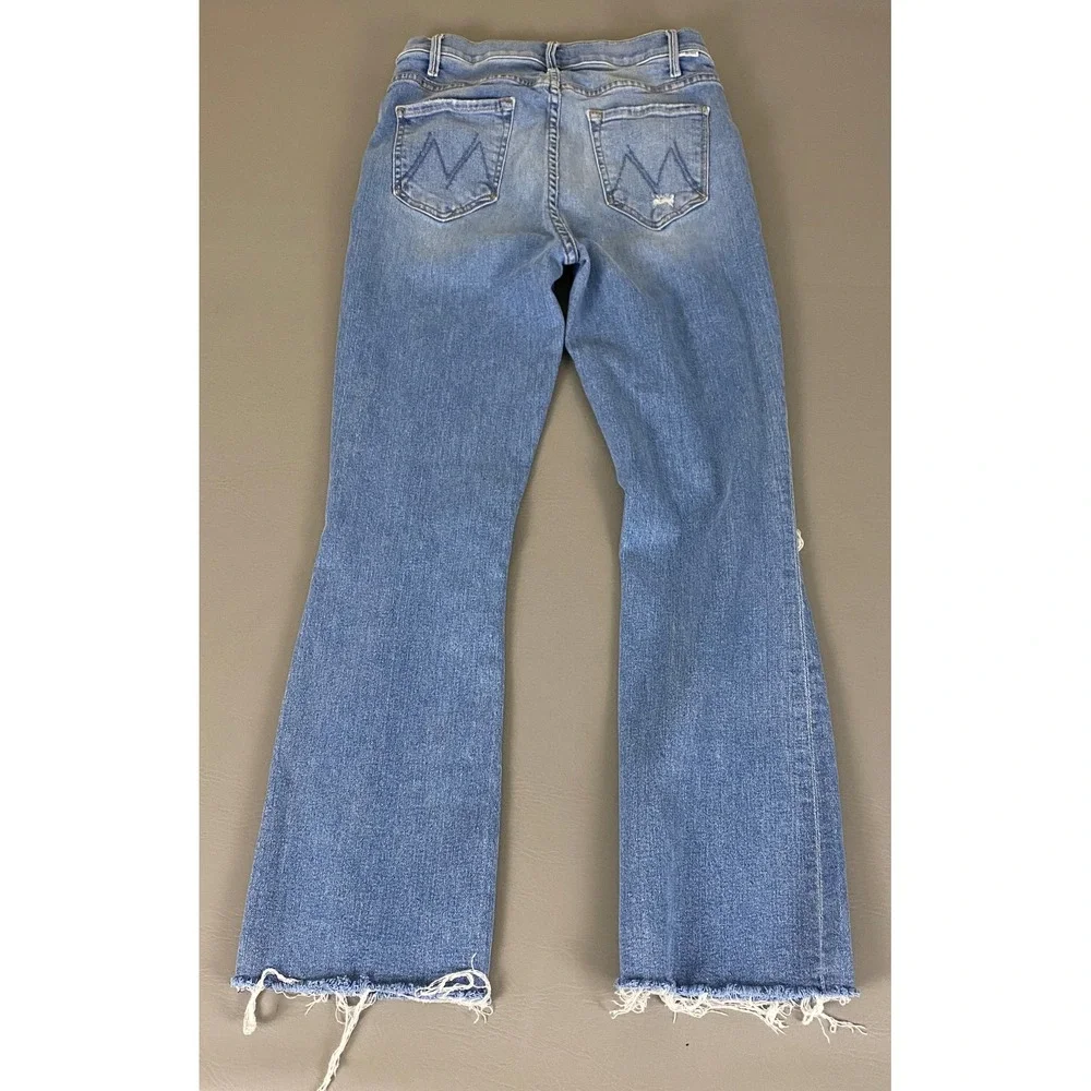 MOTHER The Hustler Ankle Fray Jeans Womens 26 Blue Distressed Ripped Flare Denim - Picture 12 of 13
